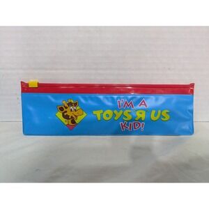 Vintage 1995 Toys R Us  Kids Geoffrey Giraffe Pencil Case Bag Pouch Zipper Blue